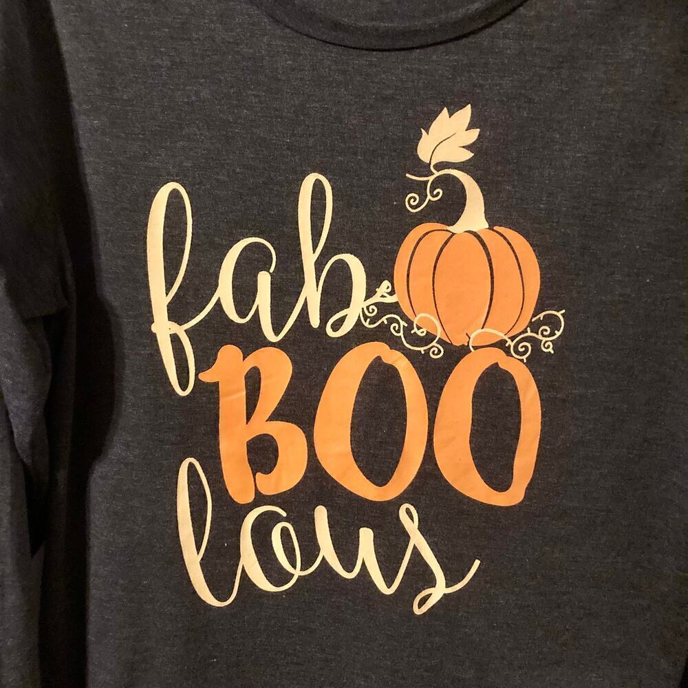 Women's XL Halloween Fab-BOO-lous Long Sleeve T-Shirt - Picture 5 of 10